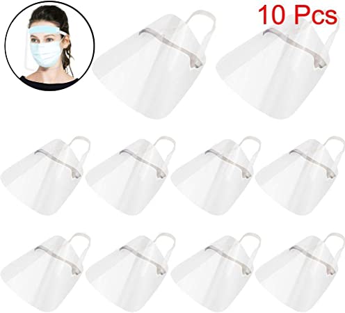 KUREAS Full Face Shield Mask Clear Flip Up Visor Protection Safety Work Guard for Droplet, Dust,Oil Fume 1/2/4/10PC