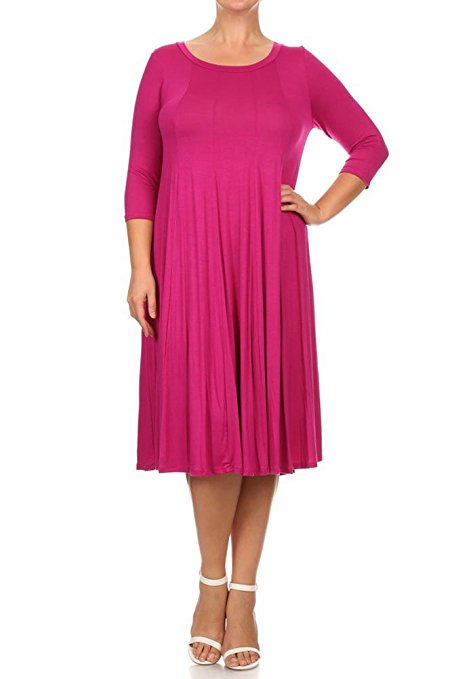 Modern Kiwi Women's Plus Size Long Sleeve Flowy Maxi Dress (1X-4X)