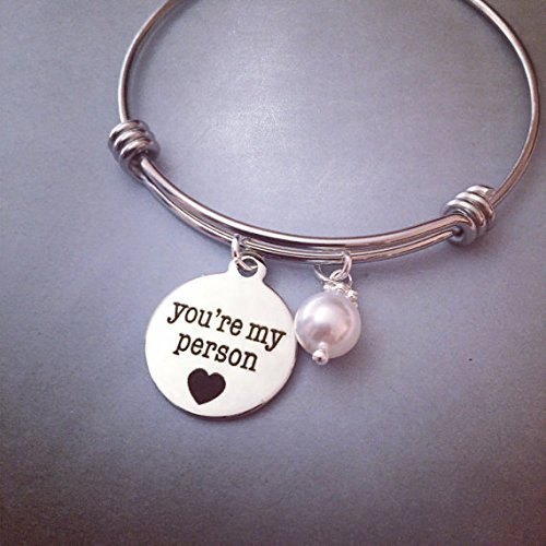 Ready to Ship - Personalized Bracelet - Etched Jewelry - Greys Anatomy Inspired "You're My Person" Designer Inspired Expandable Bangle Bracelet