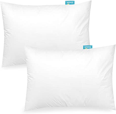 Baby Toddler Pillowcase 2 Pack 14" X 19", 100% Cotton Ultra Soft Machine Washable Travel Pillowcase Fit Toddler Pillow 13" x 18" or 14" x 18" for Boys and Girls, White