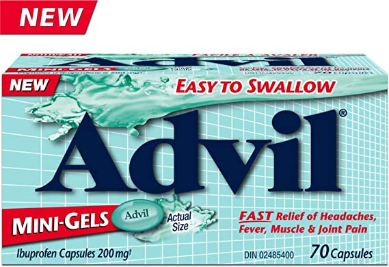 Advil Mini-gels 200 Mg Ibuprofen, Temporary Pain Reliever/Fever Reducer 70 Count