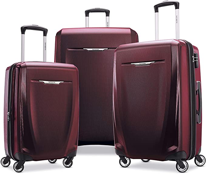 Samsonite Winfield 3 DLX Hardside Expandable Luggage with Spinners, Burgundy