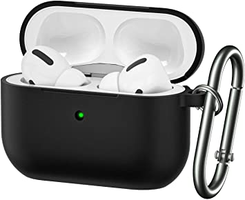 BRG for Airpods Pro Case,Soft Silicone Skin Cover Shock-Absorbing Protective Case with Keychain for Apple Airpods Pro [Front LED Visible]