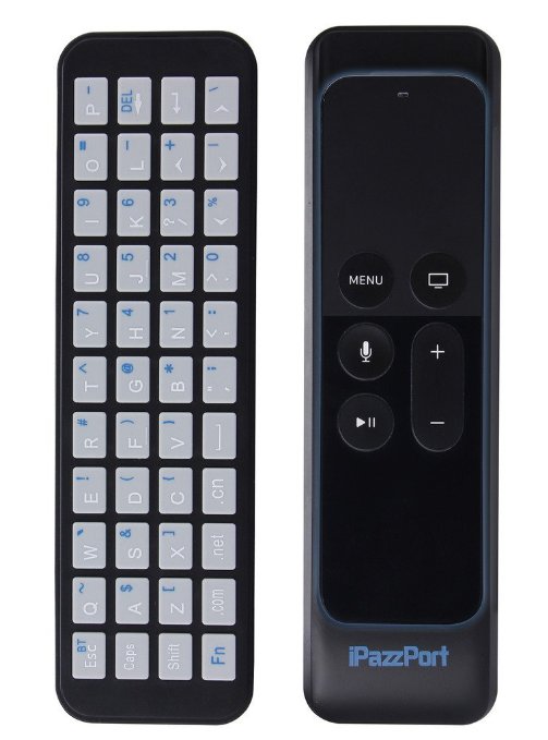 iPazzPort Apple TV Remote Keyboard for Apple TV 4th Generation and Apple TV Case for Apple TV Siri Remote and Bluetooth Connection for Type and Search KP-810-56S