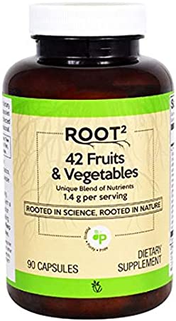 Vitacost ROOT2 42 Fruits and Vegetables 1.4 Gram Per Serving - 90 Capsules