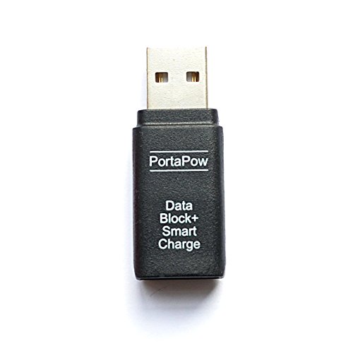 PortaPow Fast Charge   Data Block USB Adaptor with SmartCharge Chip (Black)