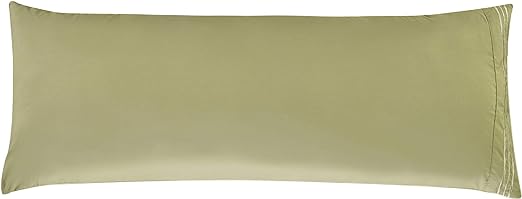 Elegant Comfort Luxury Ultra-Soft 1-Piece Body Pillowcase - Premium Hotel Quality Microfiber Double Brushed - Wrinkle Resistant, Body Pillowcase Size, Sage/Green