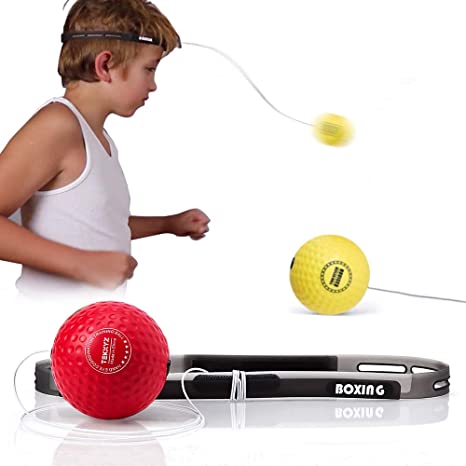 TEKXYZ Boxing Reflex Ball, 2/3/4 Different Boxing Ball with Headband, Softer Than Tennis Ball, Perfect for Reaction, Agility, Punching Speed, Fight Skill and Hand Eye Coordination Training