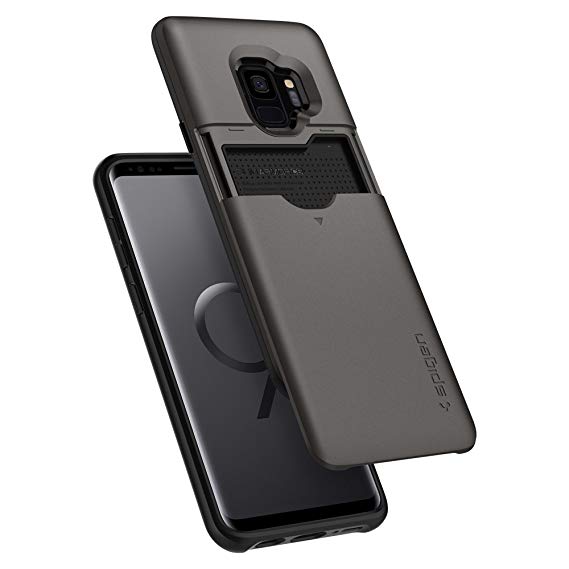 Spigen Slim Armor CS [Updated Version] Galaxy S9 Case with Slim Dual Layer Wallet Design and Card Slot Holder for Samsung Galaxy S9 (2018) - Gunmetal