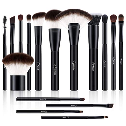 BESTOPE Makeup Brushes 16 PCs Makeup Brush Set Premium Synthetic for Cosmetic Foundation Blending Blush Powder Blush Concealers Eye Shadows Brushes Kit