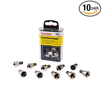 ToolPro Drywall Screw Adapter (10 Pack) in Interlocking Storage Box