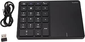 Yosoo Numeric Keypad Touchpad 2 in 1 Wireless Slim Number pad, 22 Keys Bluetooth 4.2 2.4G Type C Charging Number Pad, Portable Financial Accounting Keyboard for Laptop PC Desktop (Black)