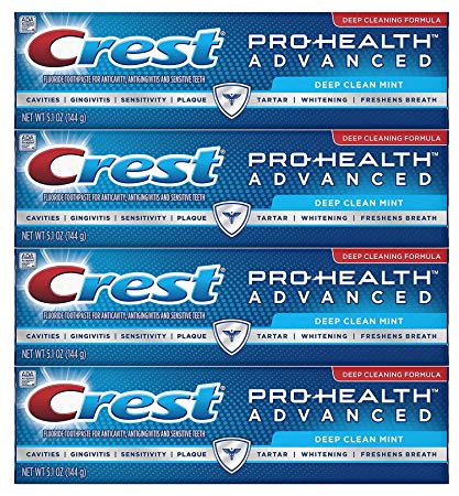 Crest Pro-Health Advanced Deep Clean Mint Toothpaste, Pack of 4, Each 5.1 Oz.