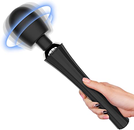 MANFLY Cordless Wand Massager - Therapeutic Personal Massager - 3 Speeds 5 Vibrating Patterns - USB Rechargeable - Handheld Cordless and Powerful - Wand Massager for Muscle Aches - Sports Recovery