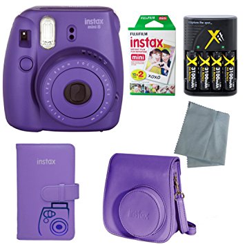 Fujifilm Instax Mini 8 Instant Film Camera 6 Pack Bundle (Grape)