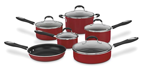 Cuisinart 55-11R Advantage Nonstick 11-Piece Cookware Set, Red