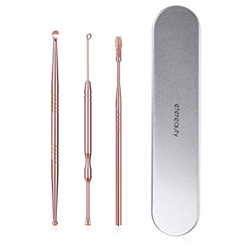 ETEREAUTY 3 Pcs Ear Pick Ear Wax Remover Medical Grade Stainless Steel with Storage Box