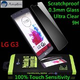 Amplim LG G3 Tempered Glass Screen Protector Scratch Proof 9H HD Ultra Clear 100 TOUCHSCREEN SENSITIVITY 25D Rounded Edges Anti Smudge Bubble Free
