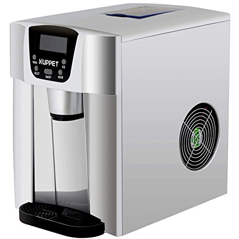 KUPPET 2 in 1 Countertop Ice Maker Water Dispenser, Ready in 6min, Produces 36 lbs Ice in 24 Hours, LED Display