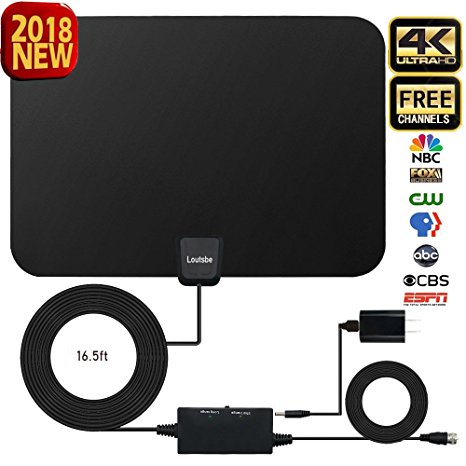 HD Digital TV Antenna,Skywire TV Antenna 80  Miles Range with 2018 Newest Type Switch Console Support 4K 1080P, Indoor Amplified Digital HDTV Antennas & Amplifier Signal Booster USB Power Supply