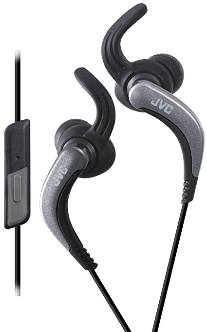 JVC HA-ETR40 Splashproof Sporty In-Earphone with one-button mic/remote - Black (International Version)