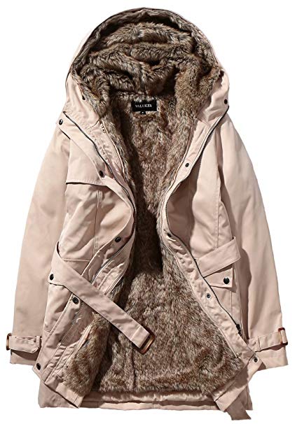 Beinia Valuker Womens Winter Long Down Coat Warm Parka Faux Fur Lined Hooded