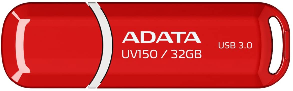 ADATA UV150 32GB USB 3.0 Snap-on Cap Flash Drive, Red (AUV150-32G-RRD)