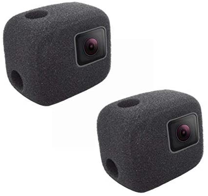 2 Pack Windshield Wind Noise Reduction Foam Cover Sponge Windproof Housing Case Compatible with GoPro Hero 7 5 6 (2018) Black Camera