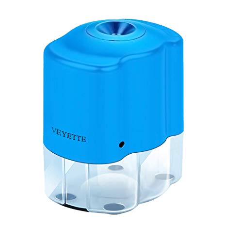 Electric Pencil Sharpener, Veyette Pencil Sharpener with Helical Blade for Classroom Home Office, Auto-stop Feature for No.2 Pencils and Colored Pencils(6-8mm), Adapter Included, Blue