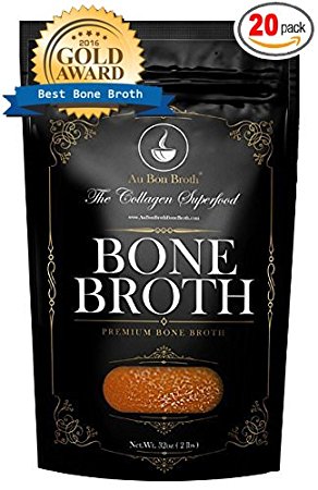 Healthy Bone Broth - Organic, Grassfed (Delicious Beef/Chicken/Turkey Blend) Frozen 32oz Bags, 20 Count (30 day supply/2-3 cups per day), Soup Broth Not Powder, Slow Simmered, Pasture Raised, Non-GMO