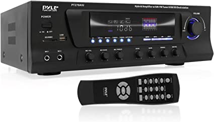 300W Digital Stereo Receiver System - AM/FM Qtz. Synthesized Tuner, USB/SD Card MP3 Player & Subwoofer Control, A/B Speaker, iPod/MP3 Input w/Karaoke, Cable & Remote Sensor - Pyle PT270AIU.5