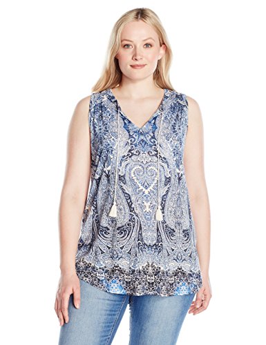 Lucky Brand Women's Plus Size Paisley Printed Tank Top