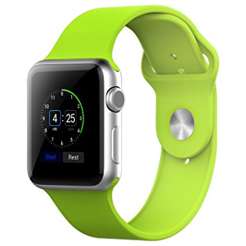 Apple Watch Band, JETech Soft Silicone Replacement Sport Band for Apple Watch All 42mm Models (Green) - 2213