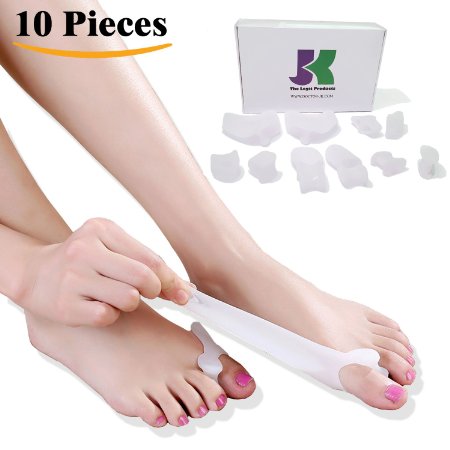 DR JK- Comprehensive Bunion Relief ToePal Kit-10 Piece of Toe Separators, Bunion Corrector and Ball of Foot Cushions
