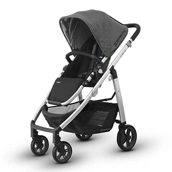 UPPAbaby Cruz 2018 Stroller - Jordan (Charcoal Melange) w/Silver Frame, Black Leather