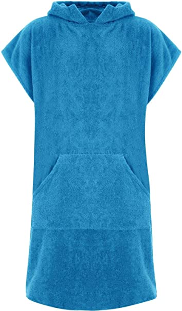 Adore Changing Robe 100% Terry Towelling Cotton with Pocket & Hood Poncho Towel for Beach, Swimming, Surfing