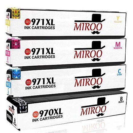 MIROO High Capacity Replacement for HP 970 971 Ink Cartridge Compatible with HP Officejet Pro X476dw X476dn X451dw X551dw X451dn ( Pack of 4 )