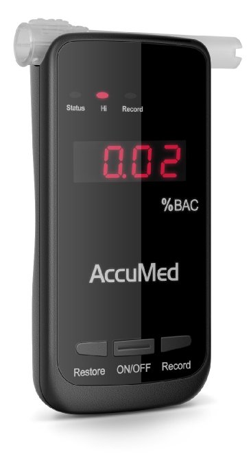 AccuMed Professional Blood Alcohol Breath Tester Breathalyzer w/ LED Display - Measures Blood Alcohol Content in Seconds (BAC-178)