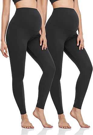 HOFISH Umstandsleggings über dem Bauch, High-Waist-Yogahosen, Workout-Leggings, Bequeme Strumpfhosen