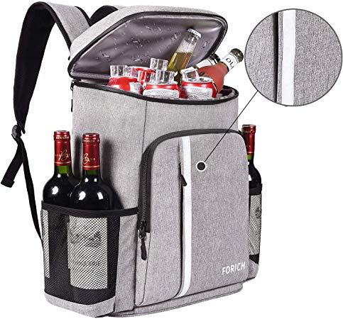FORICH Cooler Backpack Insulated Leak Proof Backpack Cooler Bag Lightweight Soft Beach Cooler Backpack for Men Women to Work Lunch Picnics Camping Hiking, 30 Cans (Grey)