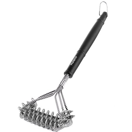 Grill Brush Without Bristles Long Handle, 16.92" (Length),Helix Grill Brush Safe For All Grills. Durable & Effective, Perfect for Cleaning Weber Grills Quickly, A Perfect Gift For Barbecue Lovers.