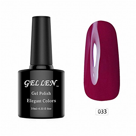 Gellen Soak Off UV Gel Nail Polish 300 Colors Available 10ml 1 Piece Color #33 Burgundy
