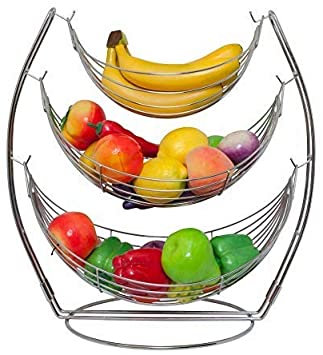 It's useful. 3-Tier Hanging Wire Fruit Hammock - Three Level Wire Hanging Fruit Basket for Preserving Freshness of Fruits and Vegetables