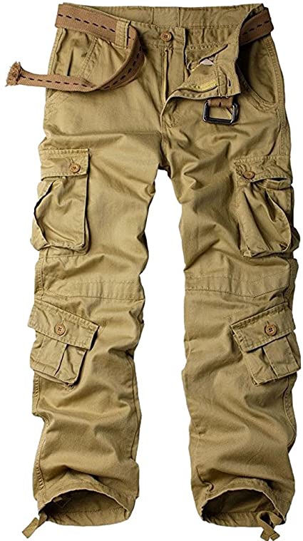 Jessie Kidden Men's Combat Camo Cargo Trousers Camouflage Army Military Tactical Work Pants