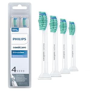 Philips Sonicare SimplyClean (C1) Replacement Toothbrush Heads, 4 Pack, HX6014/65