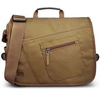 Qipi Messenger Bag - Shoulder Bag for Men & Women, 15" Laptop Pocket