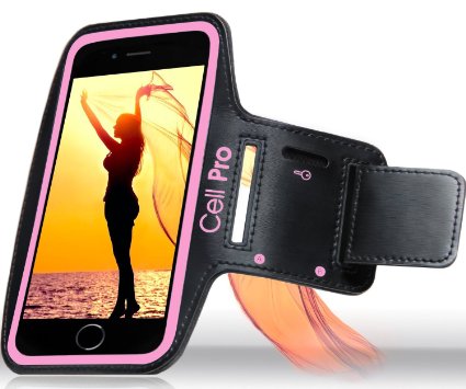 Armband for Iphone 6 / 6s - Professional and Soft Running & Sports Arm Band (4.7") [Lifetime Warranty] with 2 X Id / Credit Card / Money & Key Safe Holder (Fuchsia Pink)