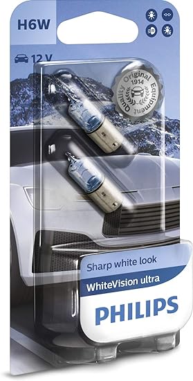 Philips WhiteVision ultra H6W car signaling bulb, double blister