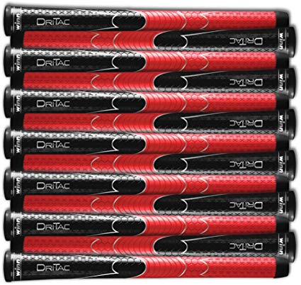 Winn Set of 9 or 13 DRITAC AVS Standard Black/RED Golf Grip. 5DT-BRD