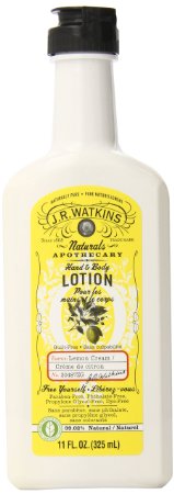 J.R. Watkins Natural Hand & Body Lotion, Lemon Cream, 11 Ounce (Pack of 3)